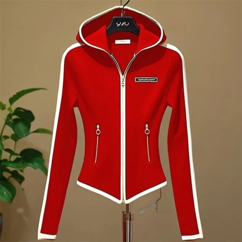 Embroidery Zip Up Hoodie - 2025 Explosions sport décontracté rouge fermeture
