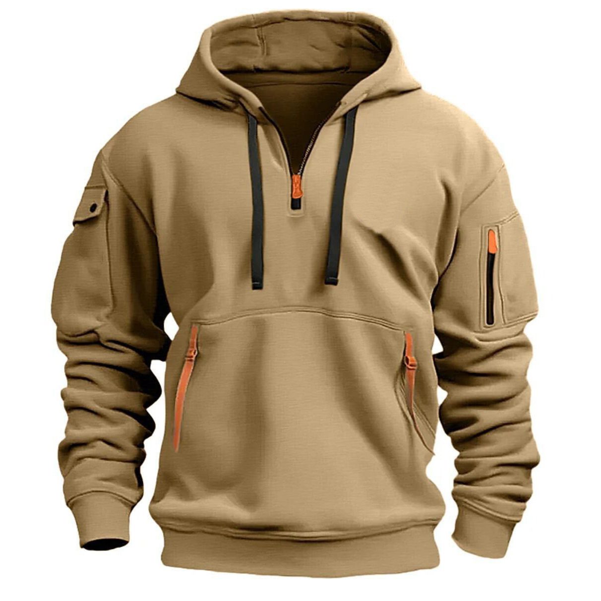 Embroidery Zip Up Hoodie - Sweat-shirt à capuche pour homme, automne,