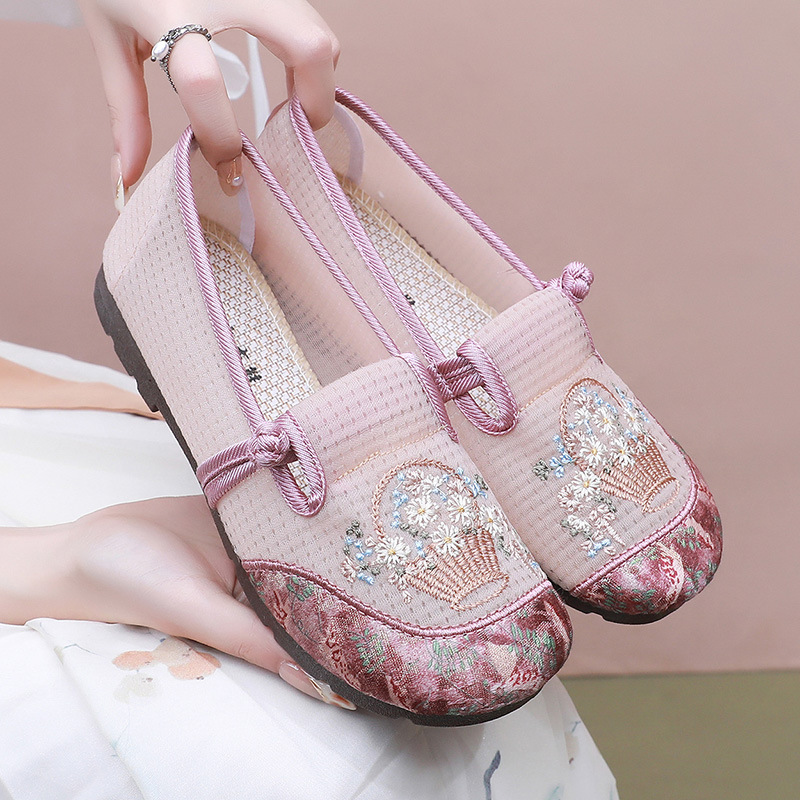 Embroidery Style - Chaussures plates brodées de style chinois,