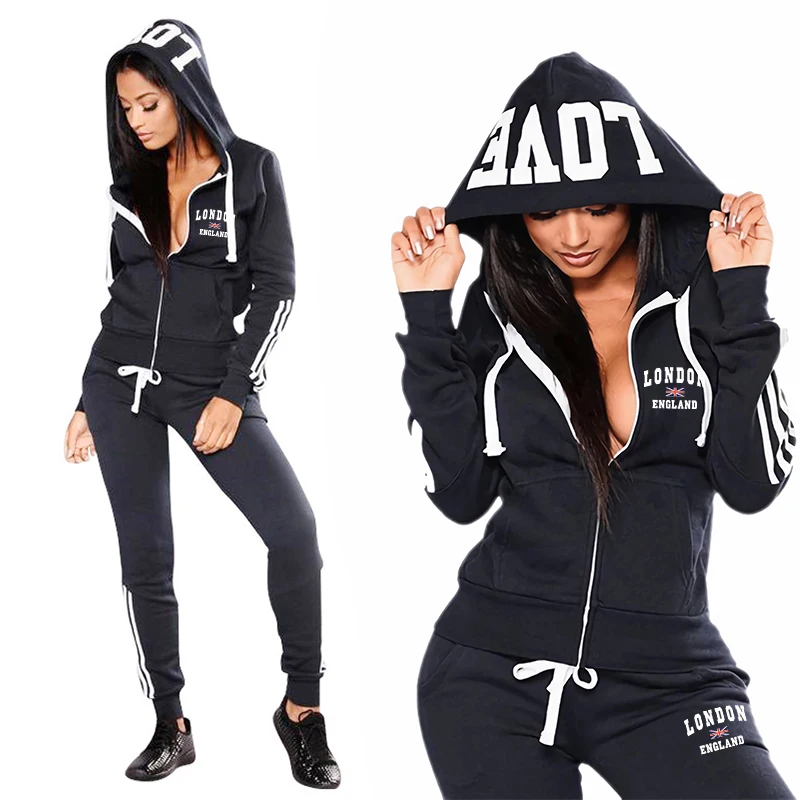 Embroidery Zip Up Hoodie - Sport décontracté quotidien haute qualité femmes