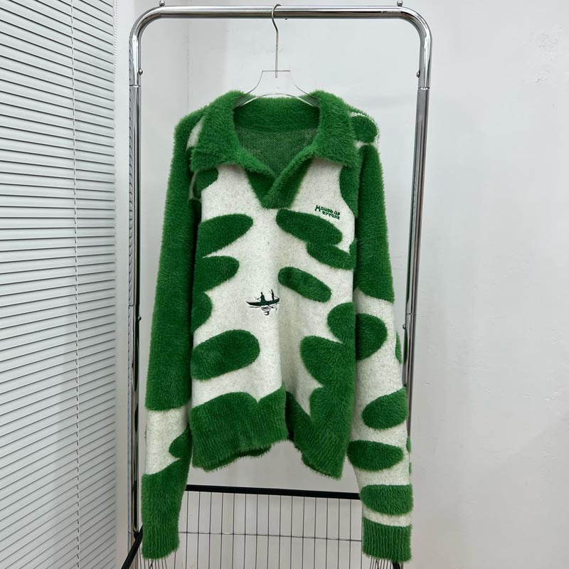Pull ample à col polo brodé, m - Embroidery House avis et prix