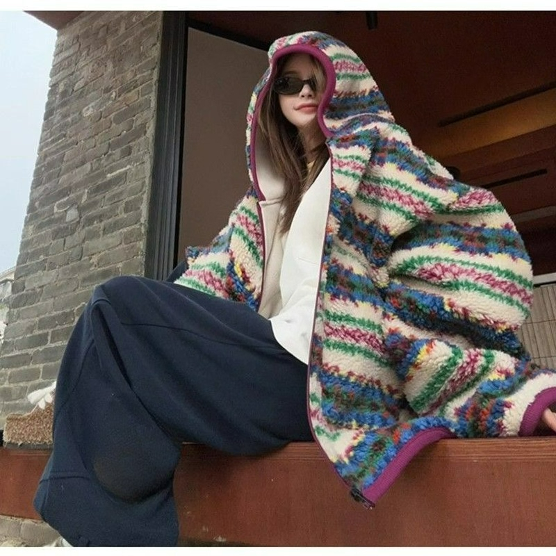 Veste polaire à capuche, polyv - Embroidery Zip Up Hoodie avis et prix