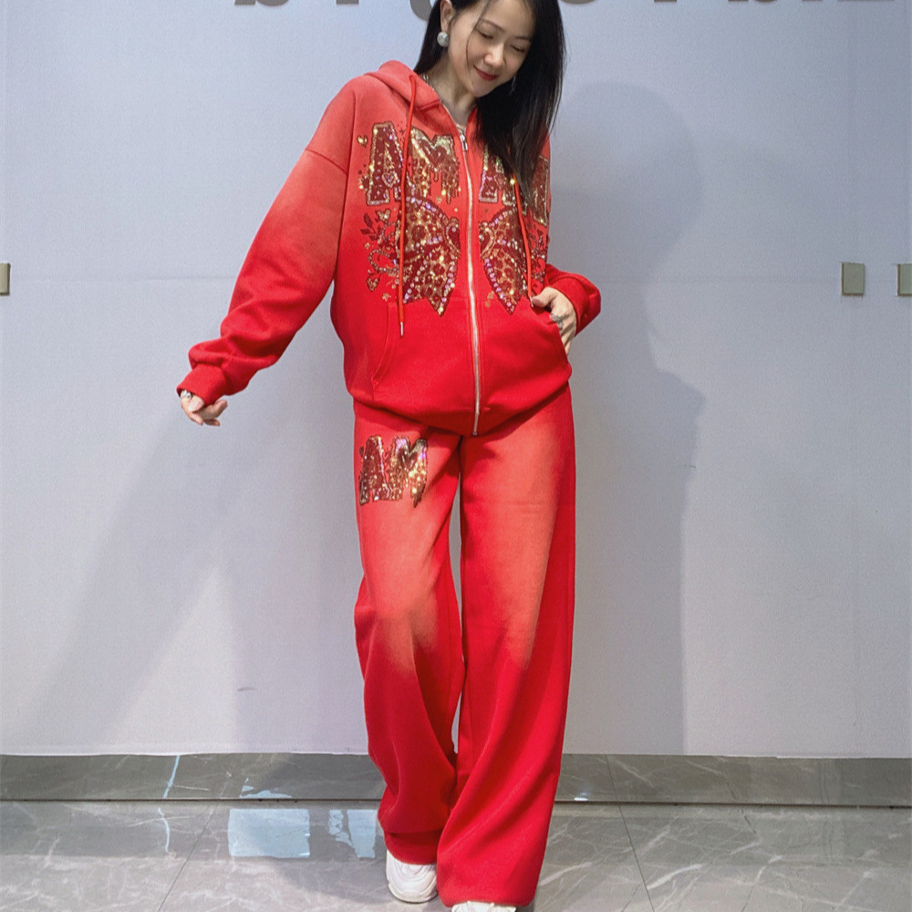 Ensemble tendance automne-hive - Embroidery Zip Up Hoodie avis et prix