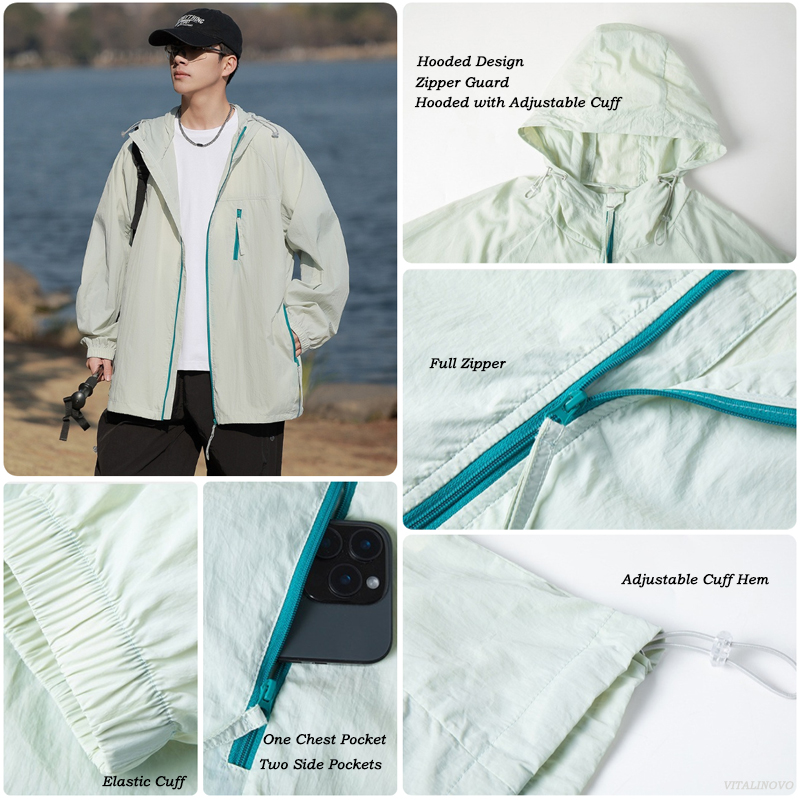 VITALINOVO Veste légère imperm - Embroidery Zip Up Hoodie avis et prix