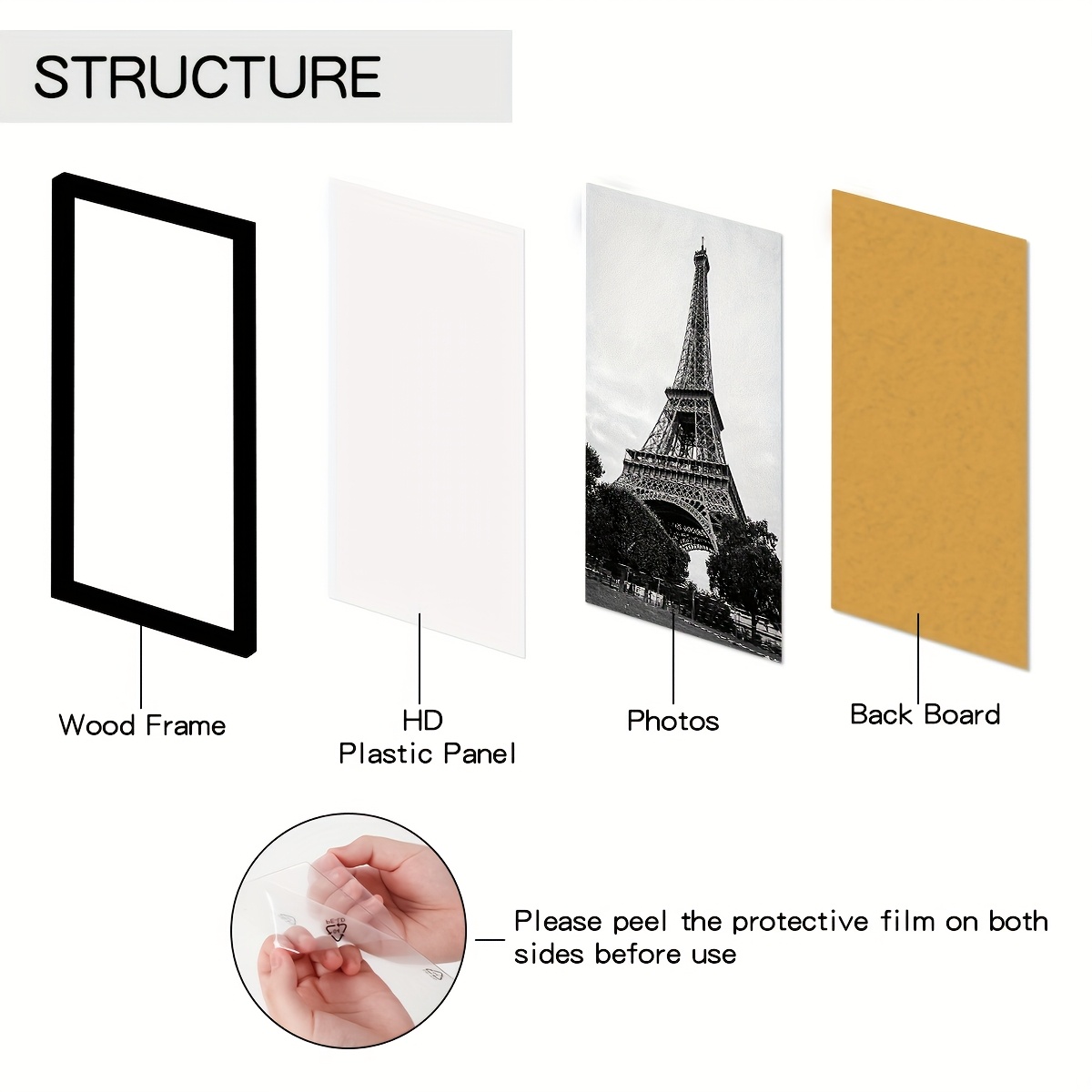 Ensemble de 5 cadres Photo en  - Frame Display Wood avis et prix