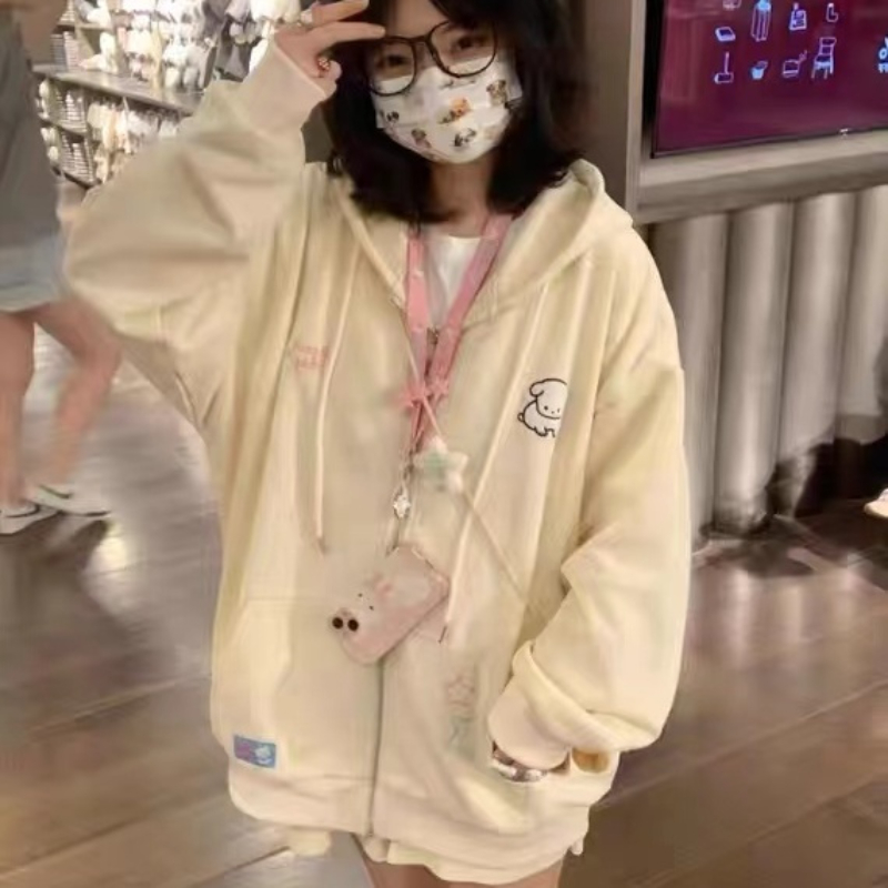 Sweats à capuche zippés Kawaii - Embroidery Zip Up Hoodie avis et prix