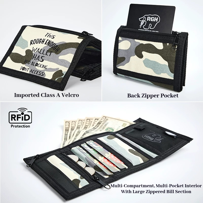 Portefeuille en toile camoufla - Embroidery Wallet avis et prix