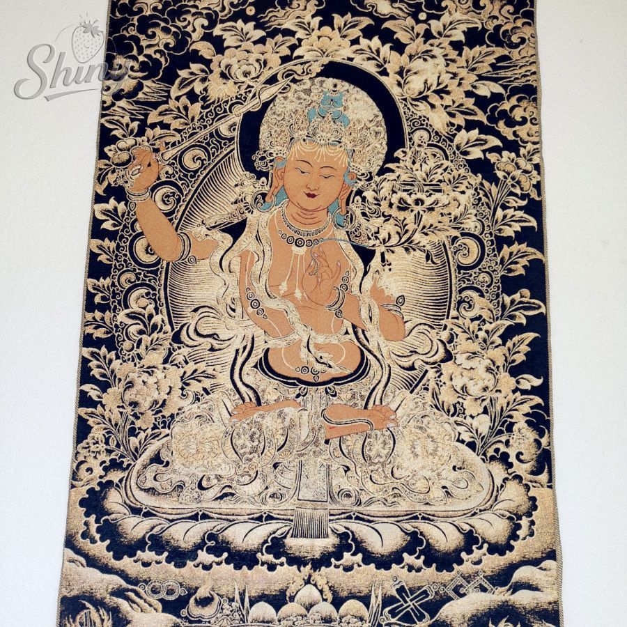 Or noir Manjusri Bodhisattva b - Embroidery Artwork avis et prix