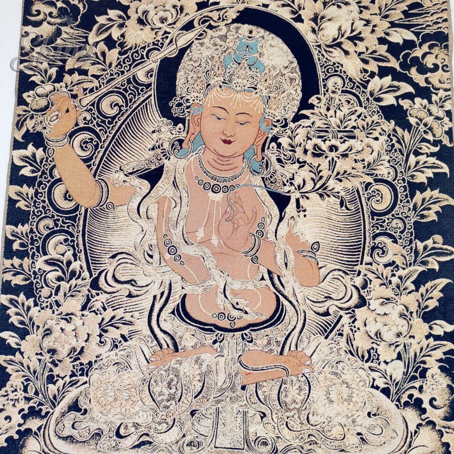 Or noir Manjusri Bodhisattva b - Embroidery Artwork avis et prix